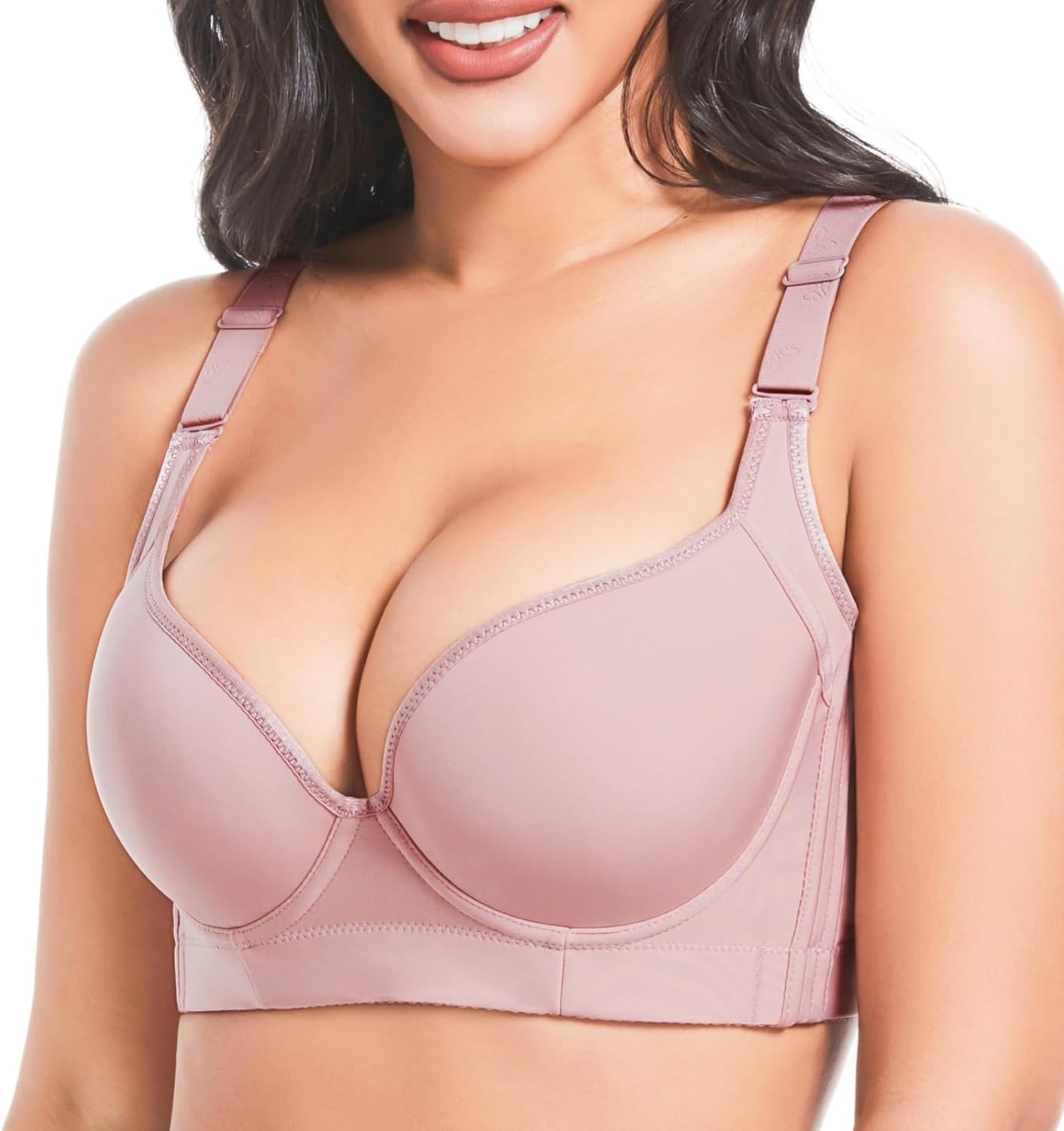 Plus Size Push Up Bras for Women Hide Back Fat Smoothing Bra Underwire Support Bras 34B to 46DD - Image 2