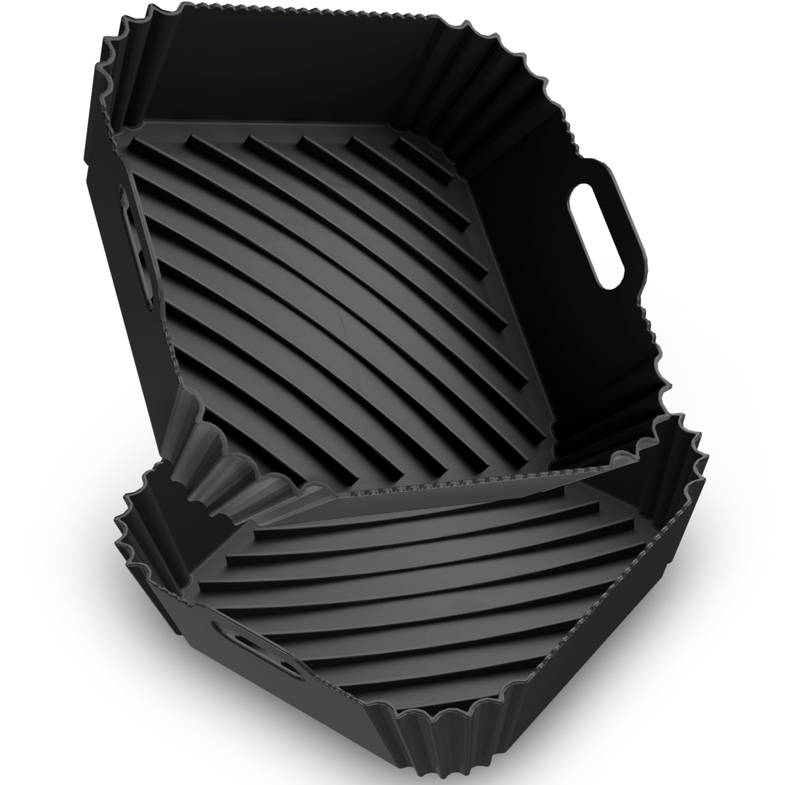 Air Fryer Silicone Liners 2 Pack, Reusable Square Air fryer Basket Liners, 4-6Qt Silicone Baking Tray for Instant Air fryer, Oven Microwave Pot Accessories, Food Grade Kitchen Gadgets