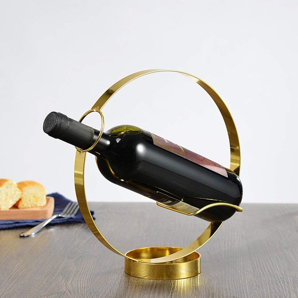 Wine Bottle Holder Iron Single Wine Rack Countertop Free Standing Display Stands for Home Decor (Size:25 * 10 * 26.5cm) (Color : #3)