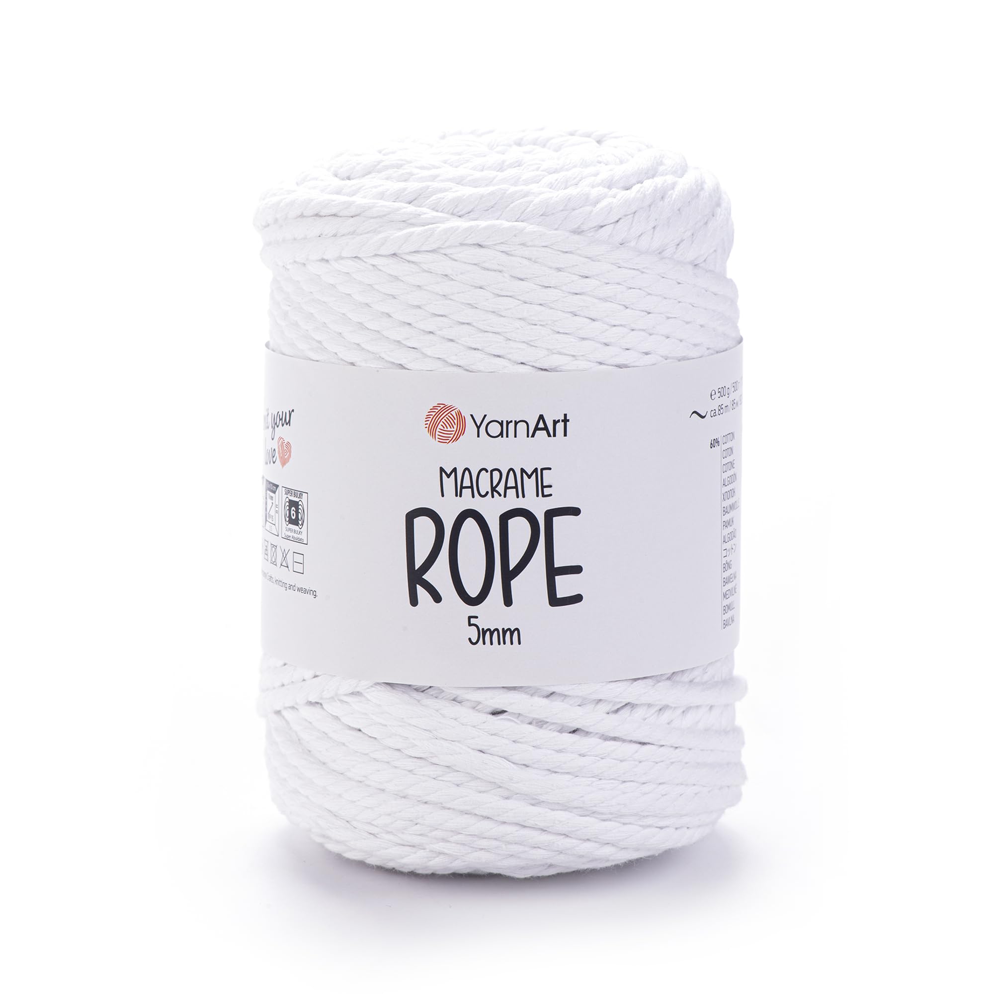 YarnArt El Örgü İpi MACRAME ROPE 5 MM, 751, 2x500 gr