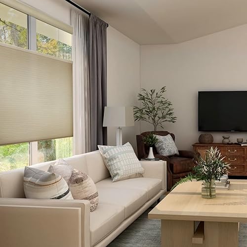 Miniatura 7 de MOOD Persianas celulares personalizadas  El lujo cumple con la función  Inalámbrico de arriba hacia abajo  Celdas de panal de abeja filtrantes de