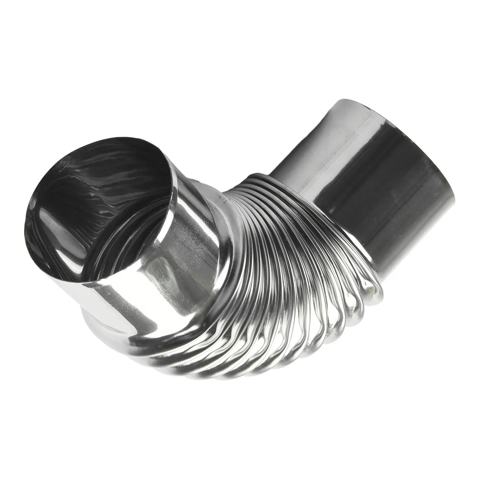 Puaisjn One Color 90 Degree Stove Pipe, Stainless Steel Threaded Elbow Chimney Flue Pipe Liner Bend 50-100Mm Silver