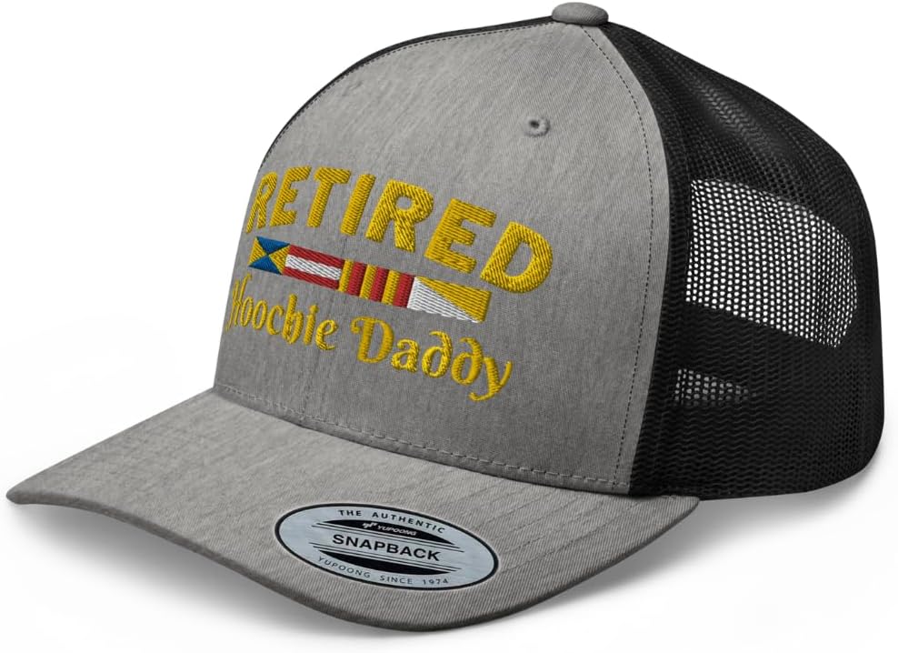 NG Retired Hoochie Daddy Embroidered Curved Bill Trucker Hat Mid Crown Adjustable Funny Cap