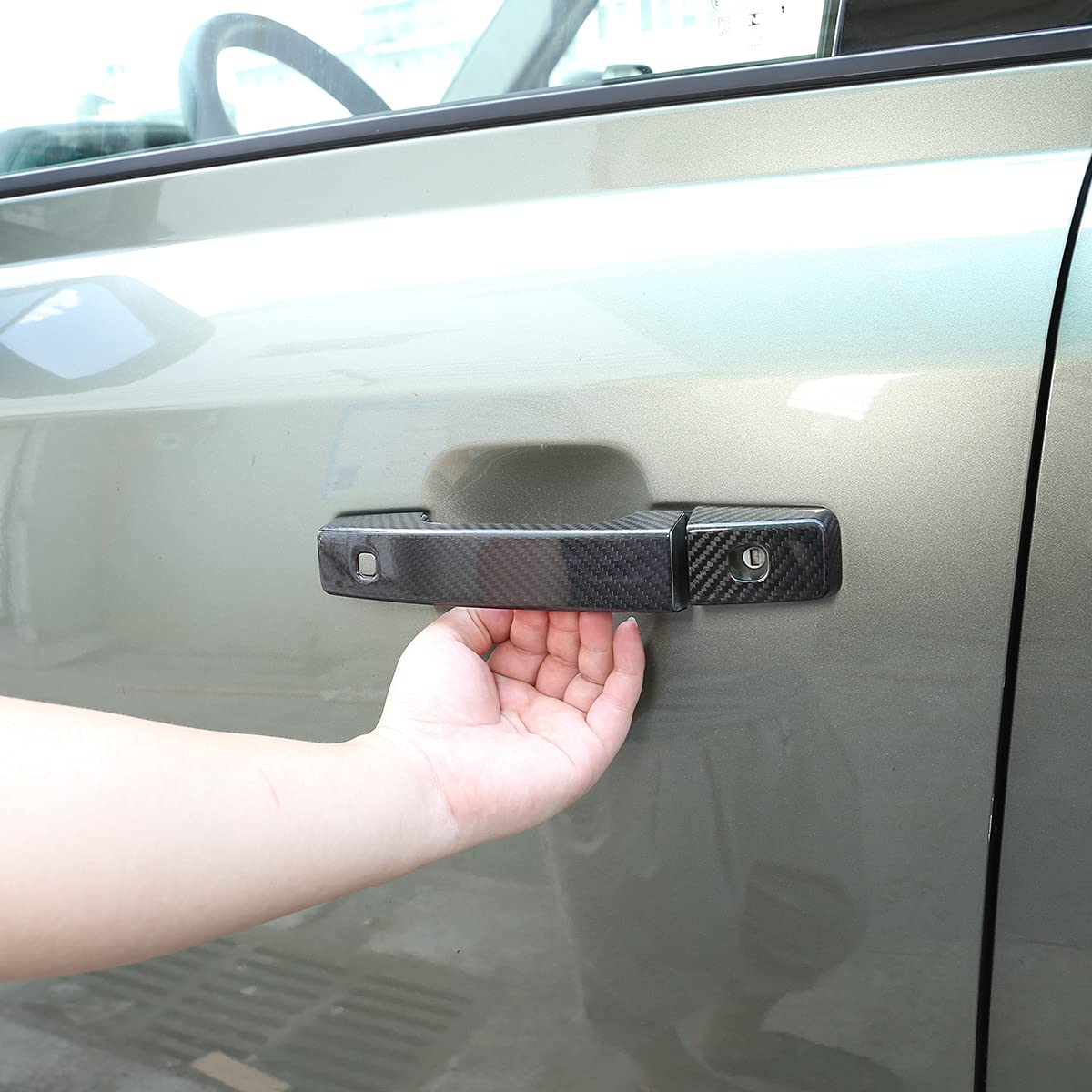 JONKOKO100% Real Carbon Fiber Door Handle Cover Trim for LR Defender 110 90 2020-2022 Exterior Car Accessories (for Defender 110 9Pcs)