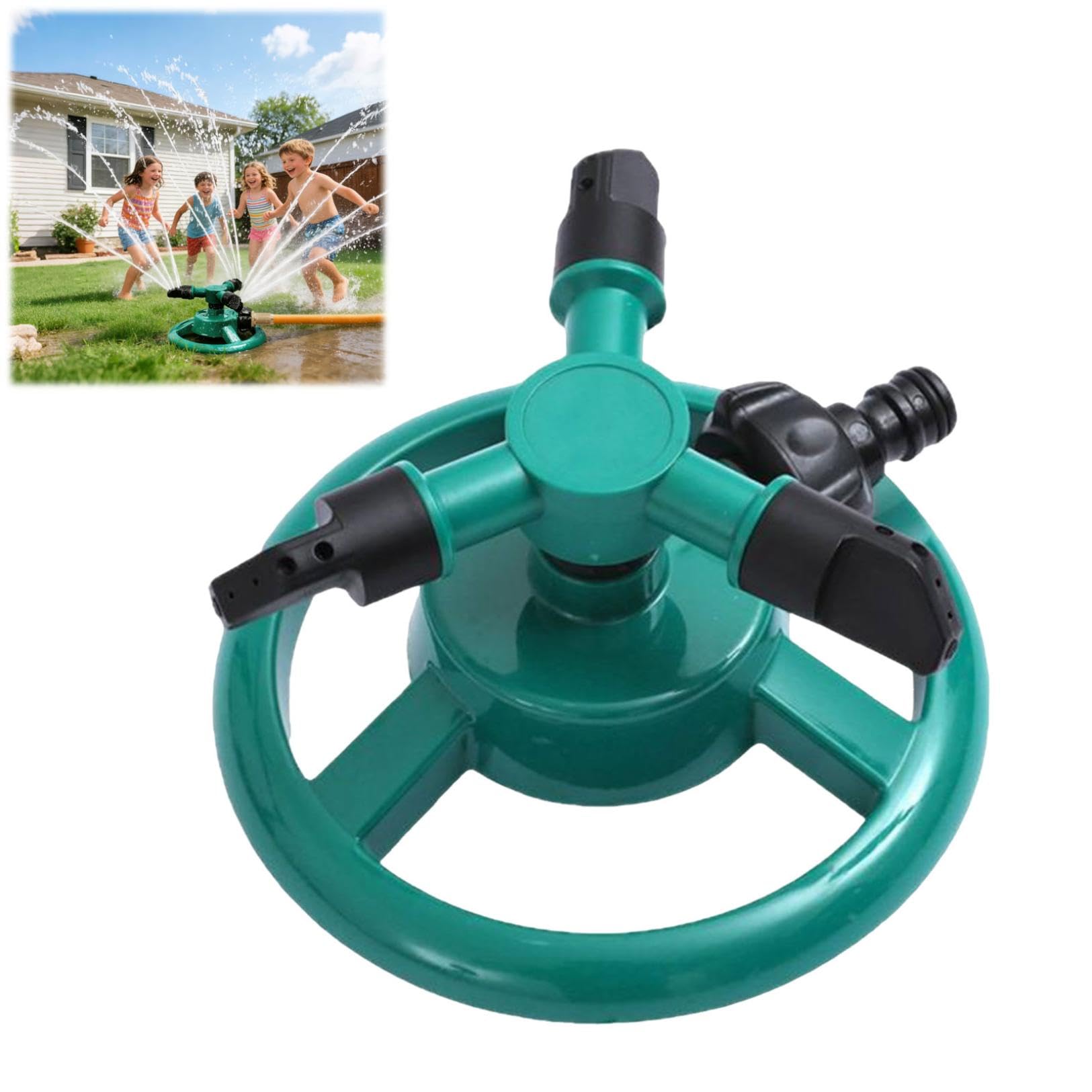 360° Round Base Sprinklers For Lawns Automatic Rotating Garden Water Sprinklers for Yard/Underground Irrigation System Sprinklers for Kids Pets Playing (A)