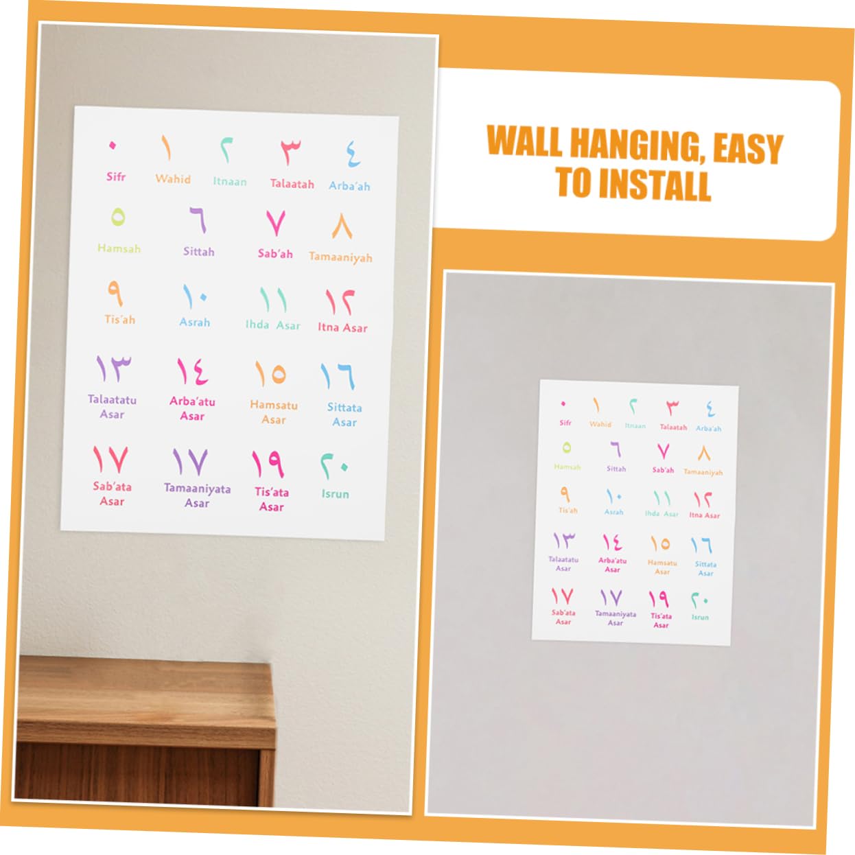 Amazon.co.jp: UTHCLO アラビア数字アルファベット壁掛けポスター 30