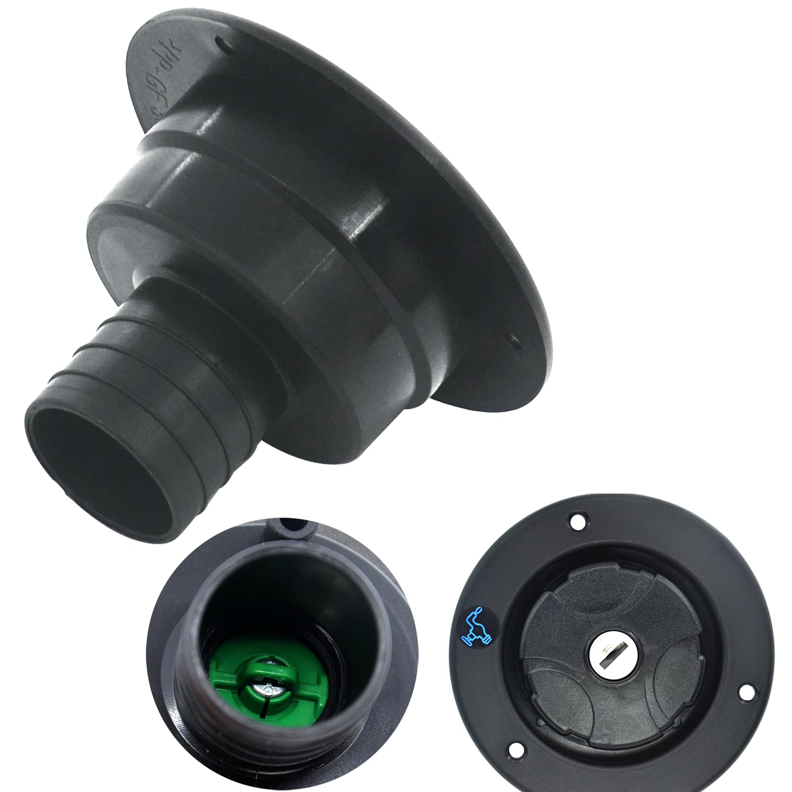 Tappo per serbatoio dell'acqua con profondità di 80mm per camper, roulotte, rimorchio, camper RV, chiusura di riempimento dell'acqua