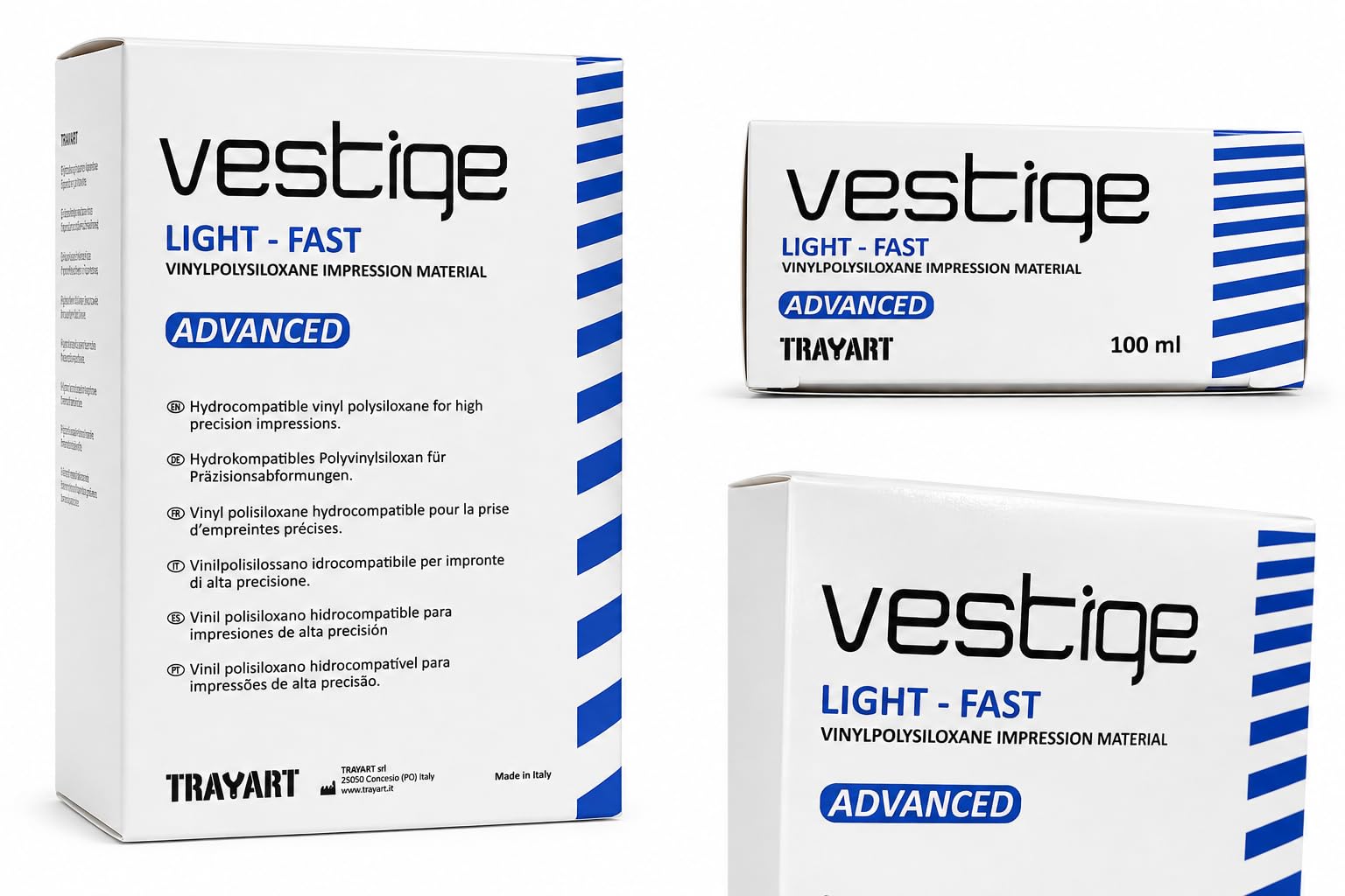 Matériau d'empreinte dentaire Light Fast Advanced en silicone pour additif VPS – 2 cartouches de 50 ml – Prise rapide – Haute précision – Compatible avec les pistolets doseurs standard