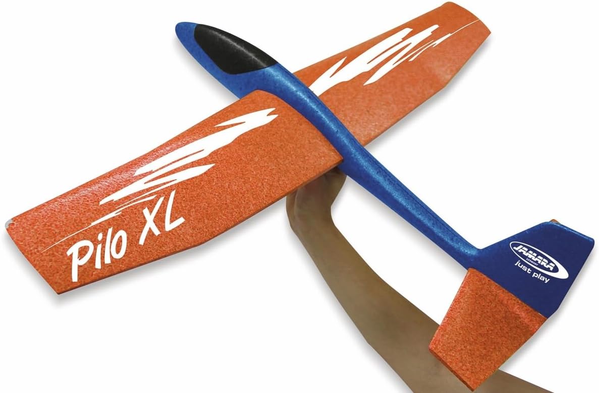 Jamara 460486 Foam Glider 2-in-1 – Pilo XL – Super Light (160 g), Almost Indestructible, Height Guide for looping or Sliding Flight, 86 cm Span, Blue
