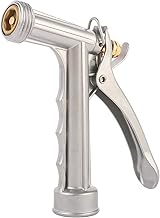 Garden Hose Nozzle, Water Hose Sprayer Nozzle with Threaded Front, Full Size Zinc Metal Pistol Grip High Pressure Nozzle, Adjustable Spray Water Flow for Watering, Washing, Cleaning (1 Pack)