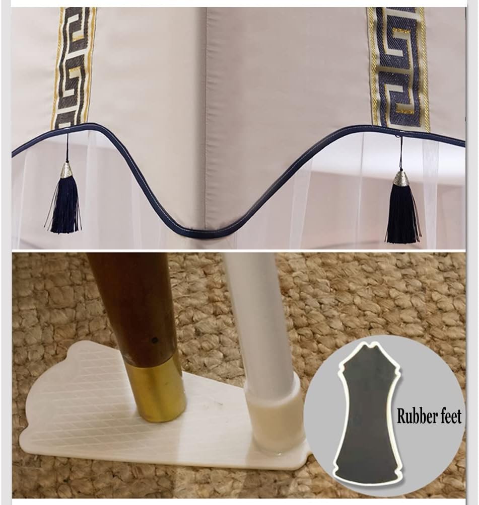 Summer Bed Canopy Mosquito Net for Single Double Bed, Adult Boy Bedroom Dorm Bed Curtain Decoration with Stand (Color : Beige-1, Size : 120X200cm/47X79in)