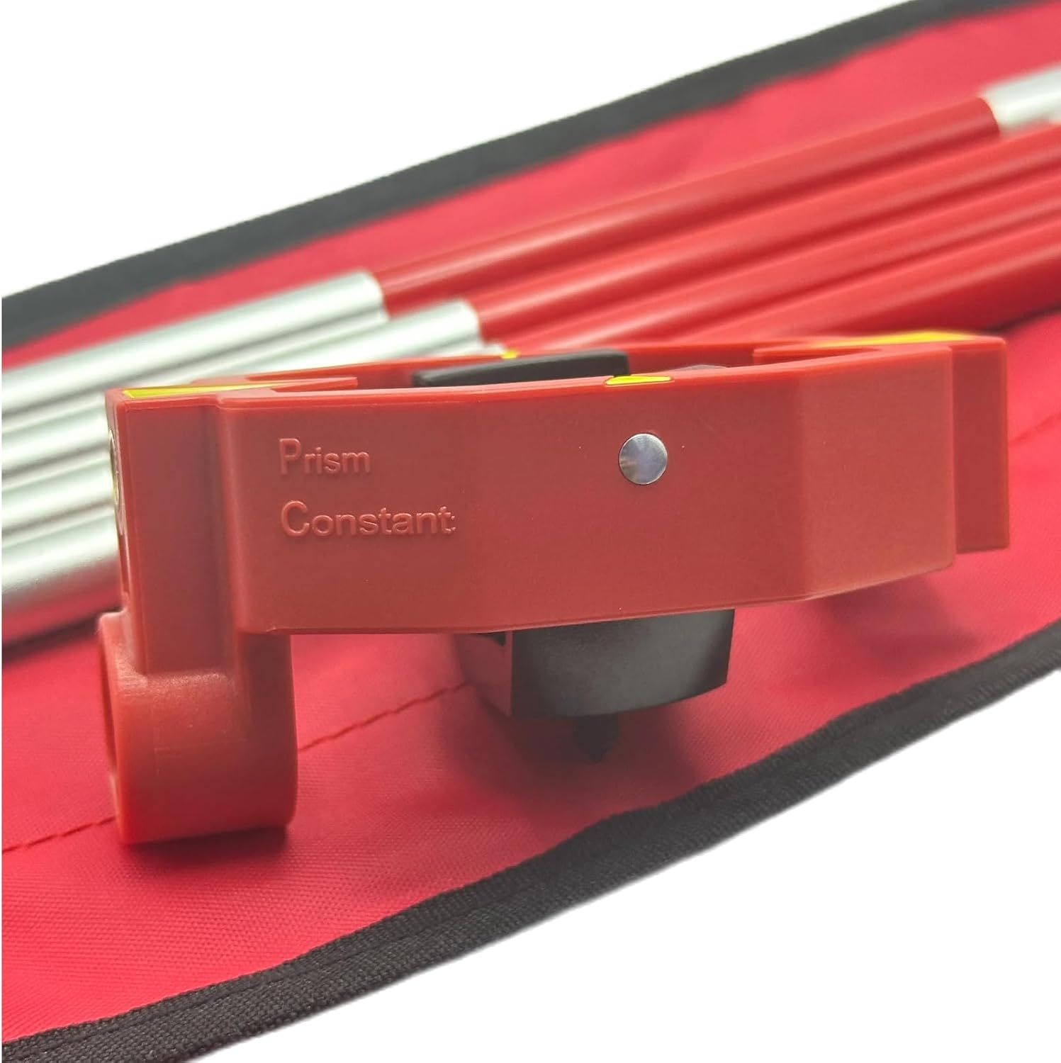 GMP111 Mini Surveying Prism Copper-Coating with 4 Extendable Aluminum Poles, Constant 17.5mm/-30mm/0mm Offset, Survey Mini Prism Optical Instruments for Total Station Surveying