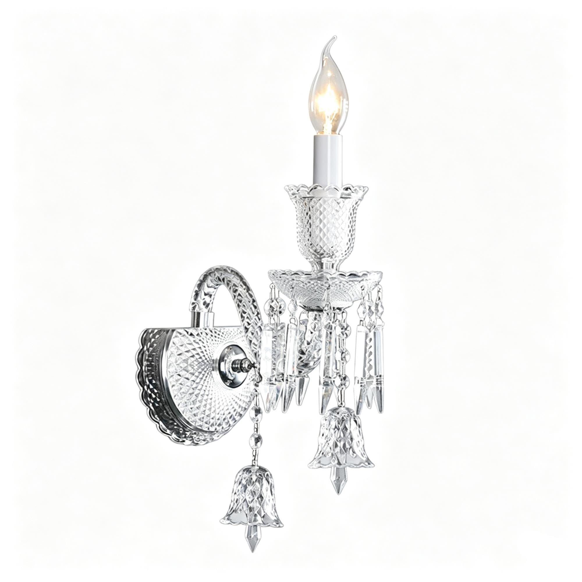 Estilo Europeo Aplique Pared Cristal Lampara Pared Vela Vintage