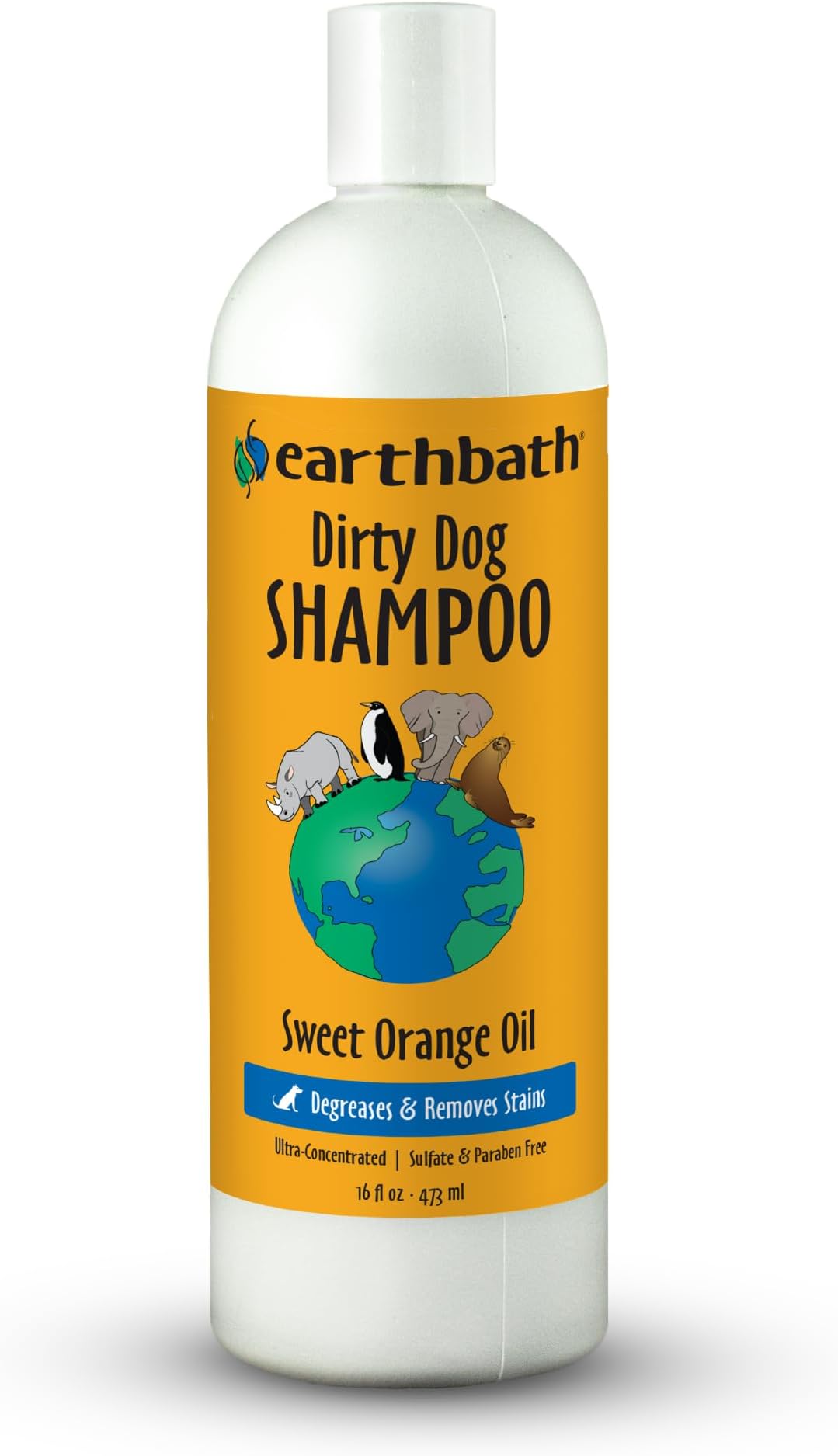 earthbath, Sweet Orange Dirty Dog Shampoo - Cruelty Free Dog Shampoo and Conditioner, Made in USA, Gentle Dog Wash, Best Puppy Shampoo & Puppy Supplies - 16 Oz (1 Pack)