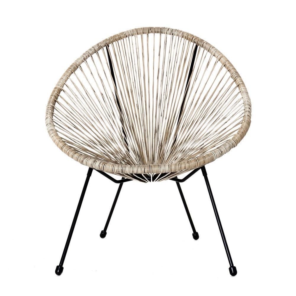 LOLAhome Sillón Acapulco para Jardín, Terraza y Exterior de Metal e Hilos de Polietileno con Topes de Goma, hasta 120kg, Interior/Exterior, 733403