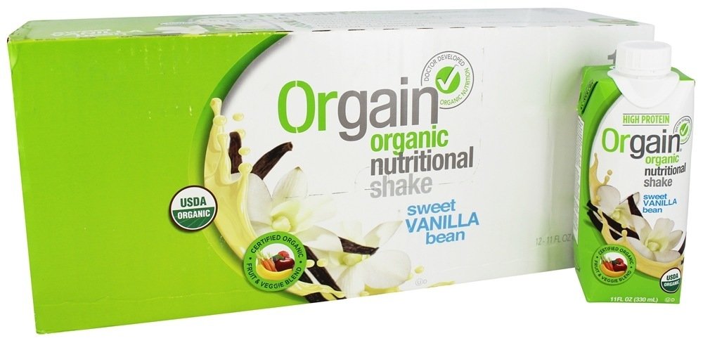(Best Before Ap 22 2025) ORGAIN Organic Vanilla Bean Nutritional Shake 12 Pack, 11 FZ
