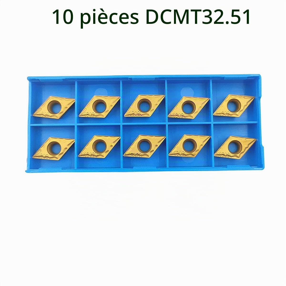 Barre d'alésage de 1,6 cm SDJCR1616H11 + SDJCL1616H11 - Support pour outil de tournage externe avec 10 inserts de tournage en carbure DCMT32.51/DCMT11T304-HMP NC3020