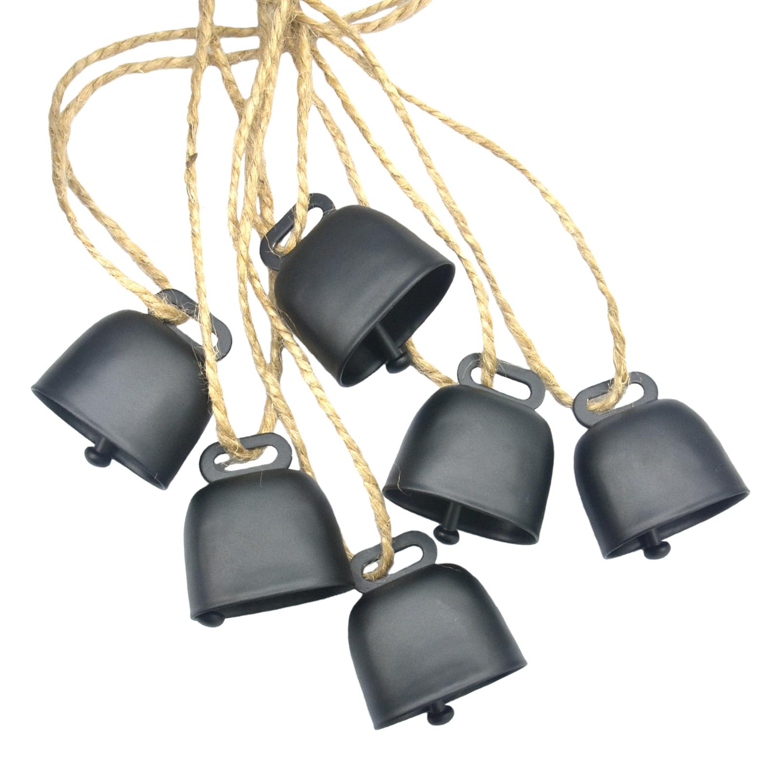 6 Piece Multipurpose Metal Ornament with Rope for Cafes Shop and Use Antique Bells