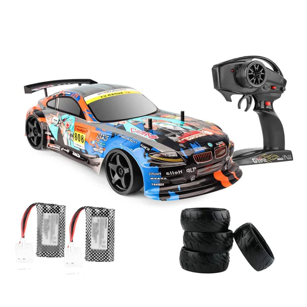 WOLWES RC Buggy 2.4Ghz Camion RC Elettrico da Arrampicata, Auto Telecomandata da Corsa alla Deriva Veloce 70 km/h, Veicolo RC Fuoristrada 4WD con Due Batterie, Macchinine Regalo per Ragazzi E Adulti