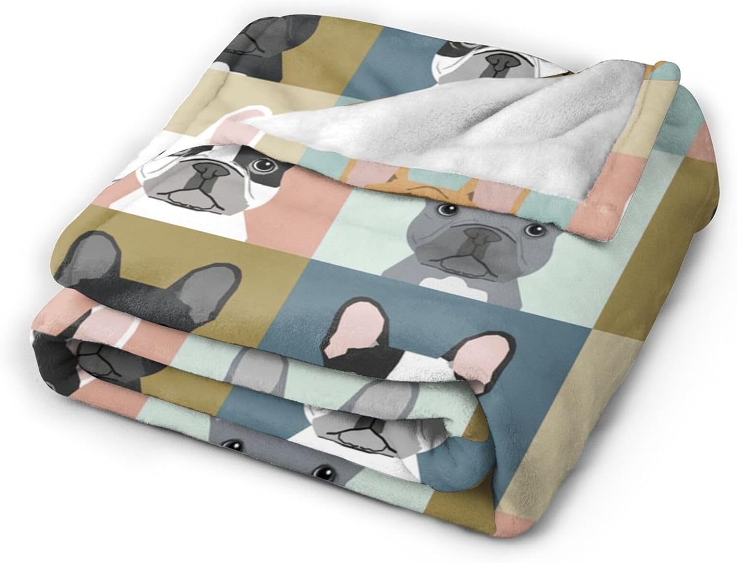 Dog French Bulldog Blanket Soft Comfy Flannel Throw Blankets Lightweight Warm Bed Throws Plush for Couch Sofa Camping Office Travel Home Bedroom Decor Girls Boys Kids Gifts 50"X40" - Image 3