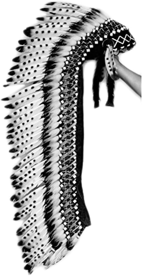 The World of Feathers Extra long Feather Headdress 130 cm festival headpiece native american Indian Inspired