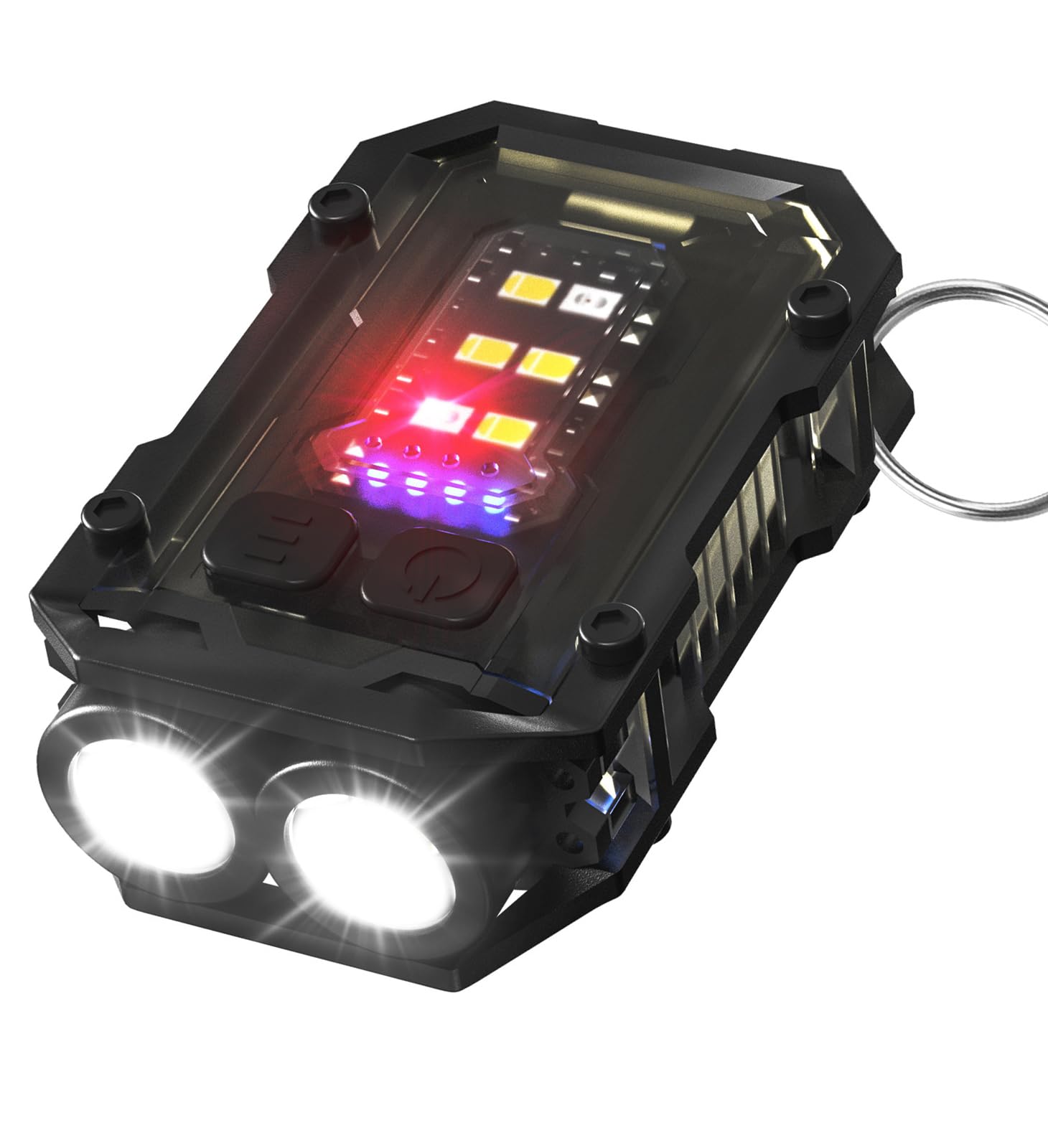 N21 Small Torch Led Super Bright 900L Rechargeable USB EDC Keyring Torch with Clip, COB Light - Mini Pocket Waterproof Keychain Flashlight 8 Modes Flash Light for Power Cuts, Camping, Outdoor