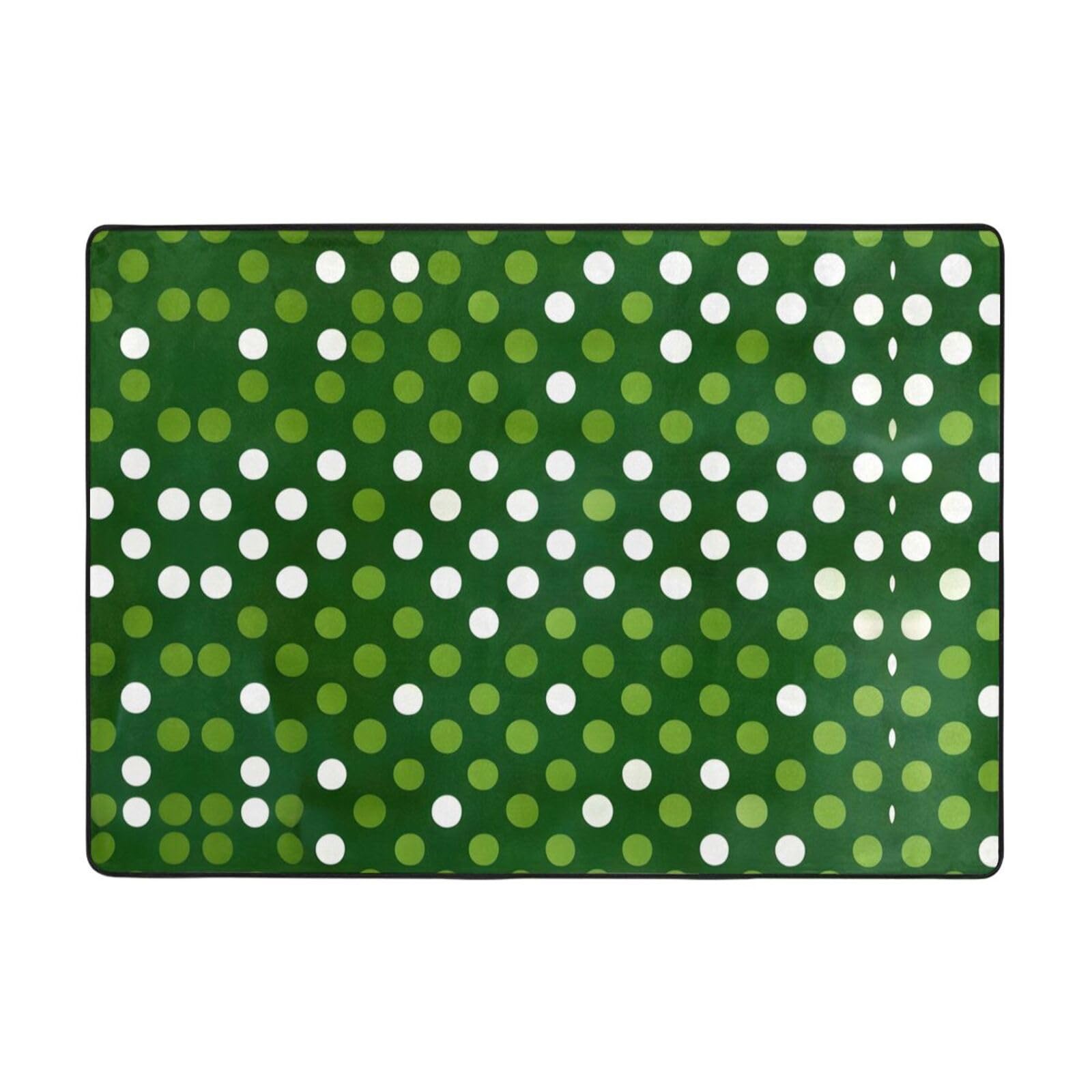 Tapis doux grand teint à pois verts de 203,2 x 147,3 cm pour maison