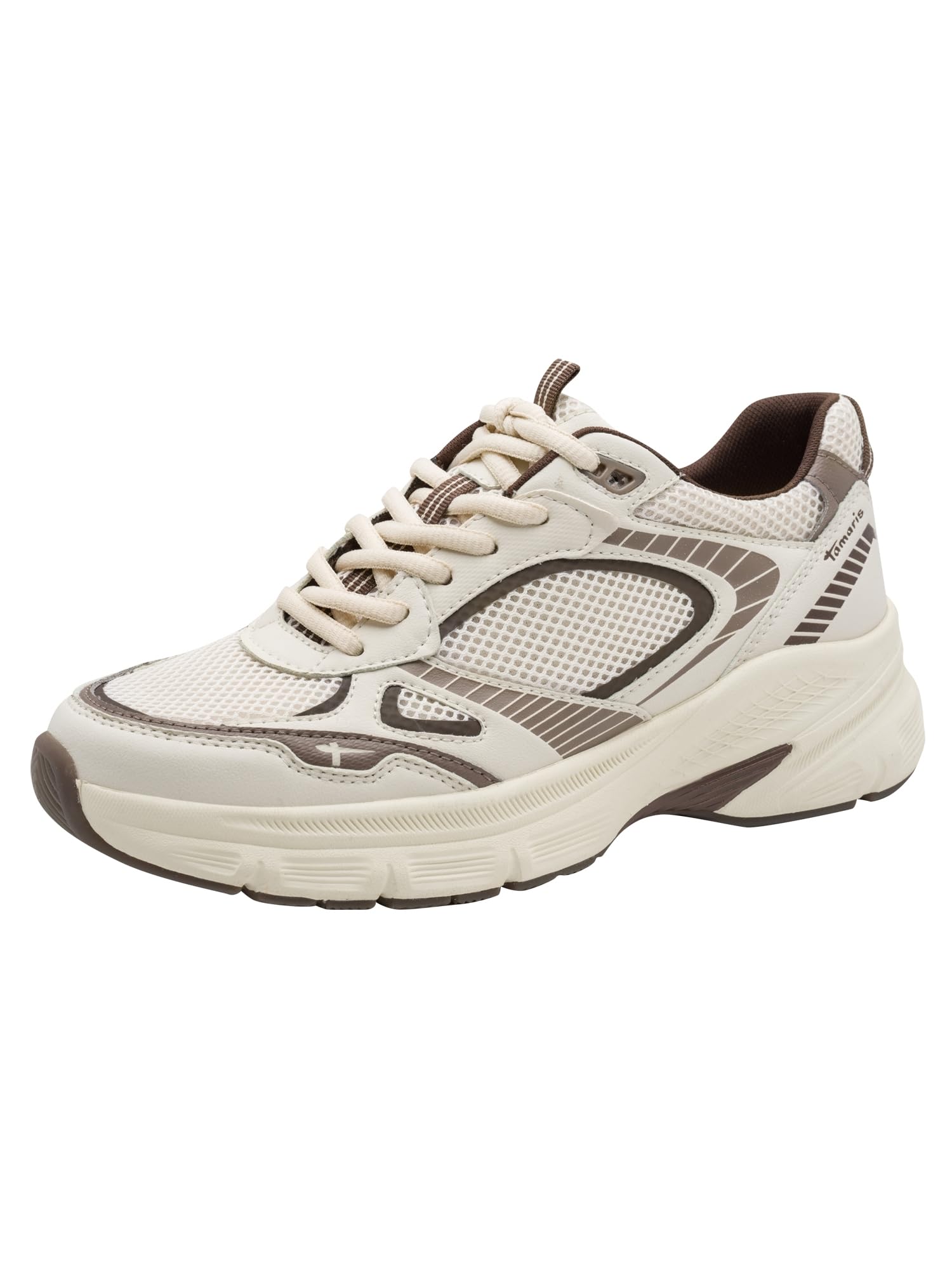 Tamaris Women's Low Flat Trainers, Beige (Beige Comb), 41