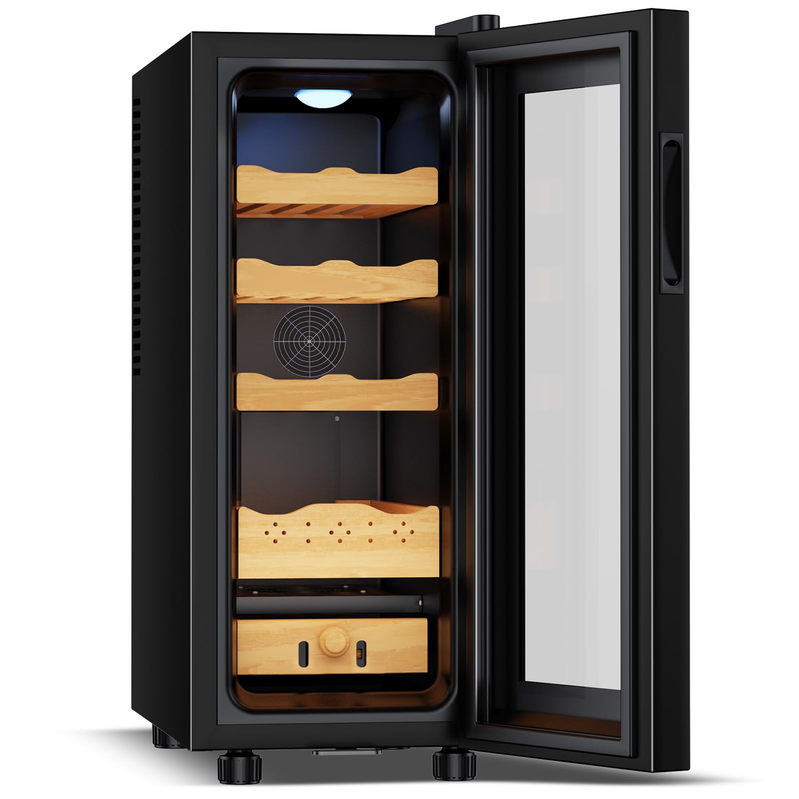 RLPI Thermostatic Electric Cooler Cabinet 250 Counts,35L Electric Humidor with Smart Humidity & Temp Digit Control System,Spanish Wood Shelves,Gift for Men on Fridge.com