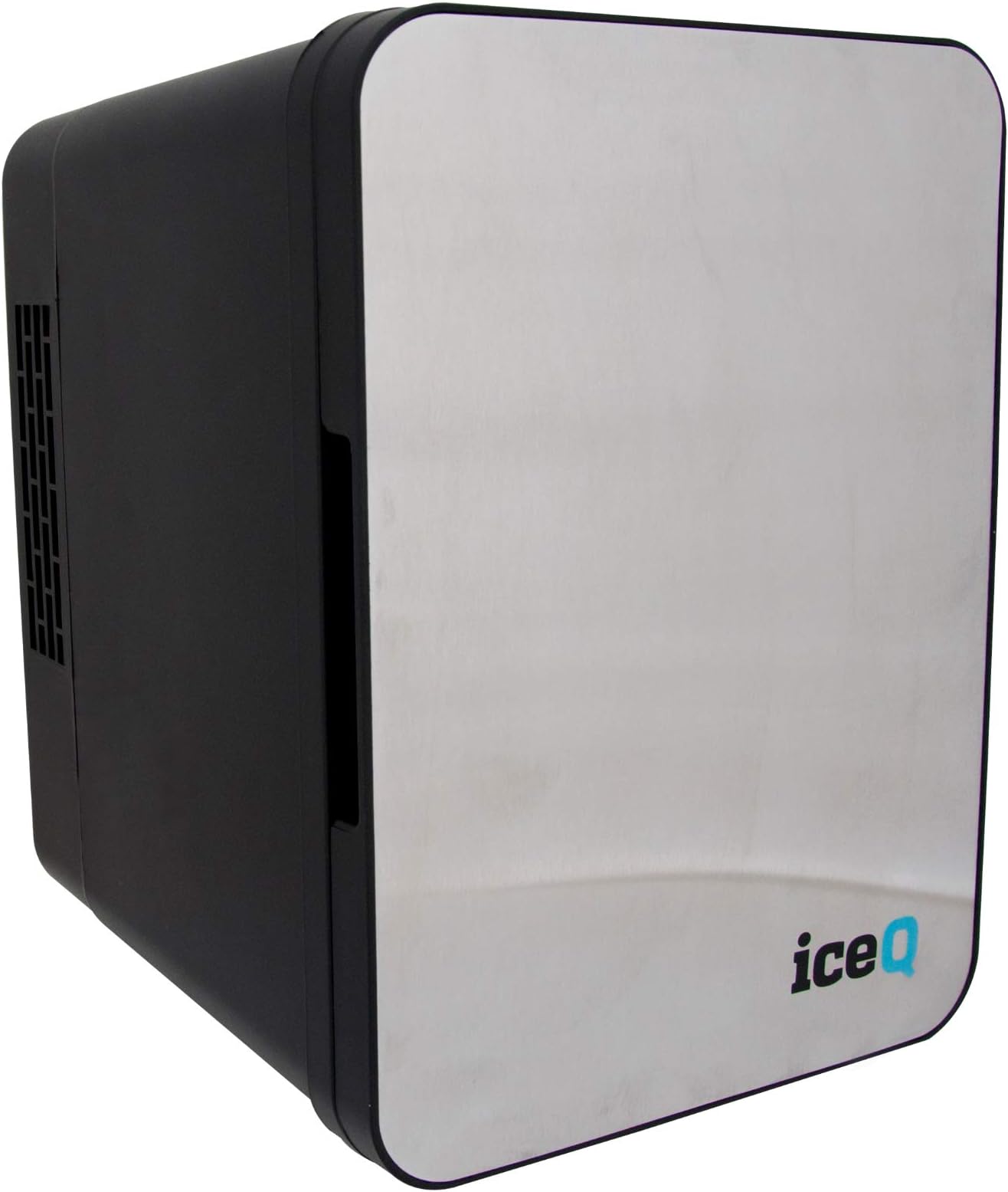 iceQ 4 Litre Small Mini Fridge Cooler & Warmer | Stainless Steel/Black | 4 Litre Capacity | AC+DC Power | Drinks Fridge [Energy Class A]