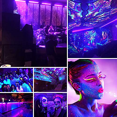 Image of 36LED Black Lights, U`King 72W UV Stage Lights Blacklight with Glow in The Dark Party Supplies by DMX Remote Control for Halloween Stage Lighting (1 Pack)