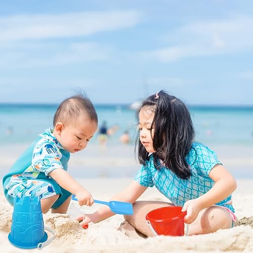 Miniatura 5 de ArtCreativity Cubo de playa y pala de 6 pulgadas para niños (juego de 2) incluye 2 palas de arena y 2 cubos con un diseño de castillo de arena en el