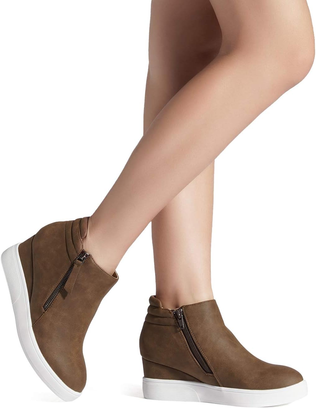 DREAM PAIRS Women’s Platform Wedge Sneakers Ankle Booties - Image 6