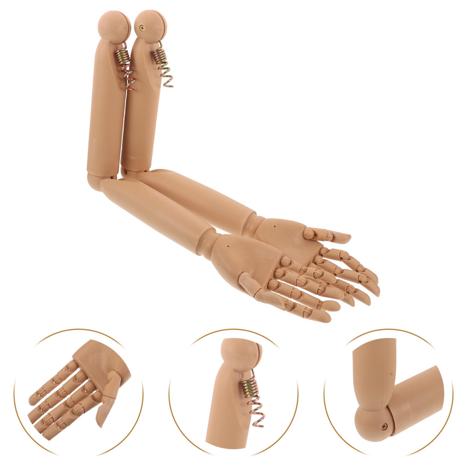2 Stück Flexible Schaufensterpuppen Handarme aus Kunststoff und Metall mit Abnehmbarem Schulterhalter Verstärktem Gelenk und Matter Oberfläche für Bekleidungsgeschäfte