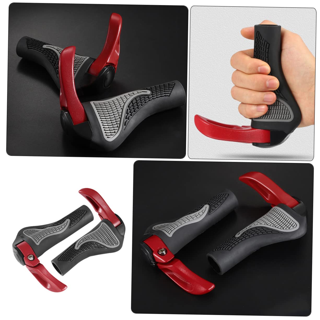 Toyvian Housse De Guidon De Vélo en Alliage D'Aluminium Poignées De Guidon Universelles Caoutchouc Rouge