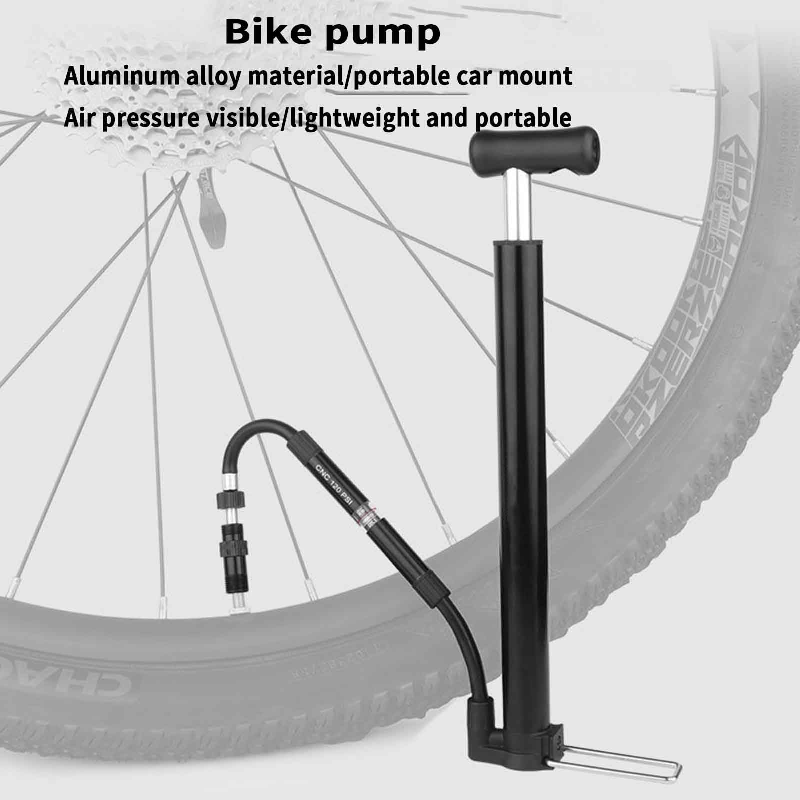 Stand Luftballonpumpe Luftpumpe Luftmatratze Pumpe Ballonpumpe Handpumpe Manuell Camping Fahrrad Auto Langer Aufblasbarer Schlauch Düse Amerikanischen Französischen Stil 120PSI