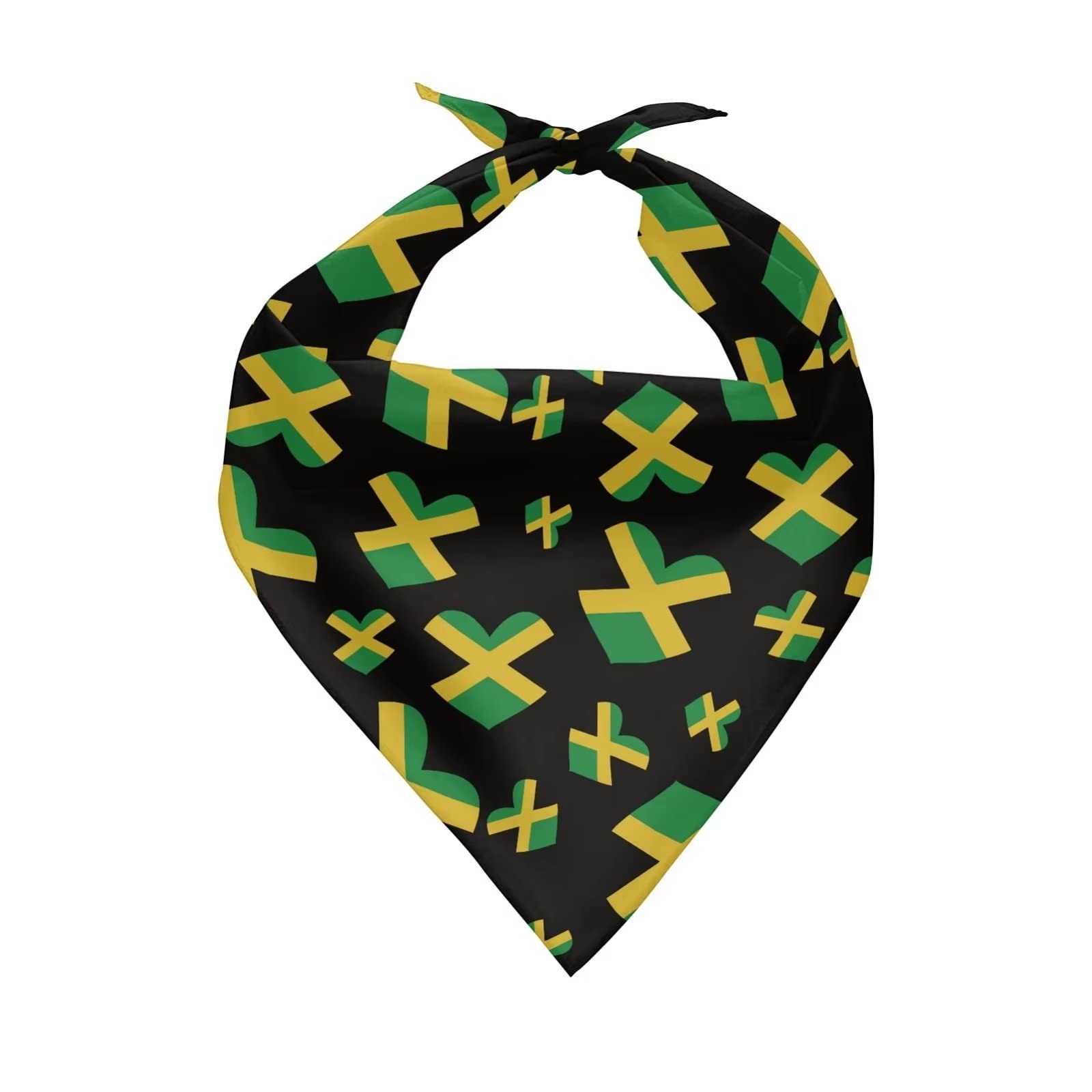 Jeiento Jamaican Flag Dog Bandana Adjustable and Washable Triangle Scarf for Small Medium Large Dog Puppy Cat