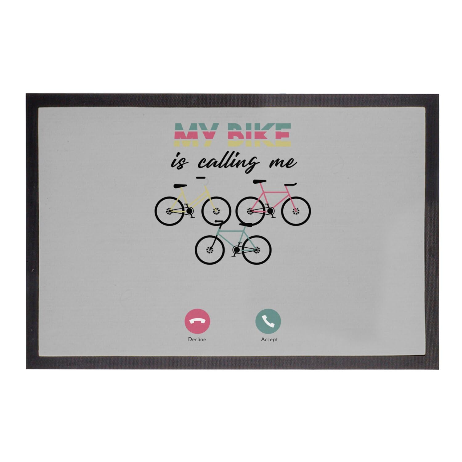 Paillasson cyclisme gris 60x40cm tapis entrée My Road Bike is Calling Me décor vélo de route