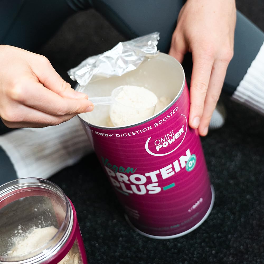 Protein Plus | Vanille | 900 g | 24 g Protein pro Portion | Pulver | Veganes Proteinpulver mit Kiwi-Enzymen | Ohne Zuckerzusatz