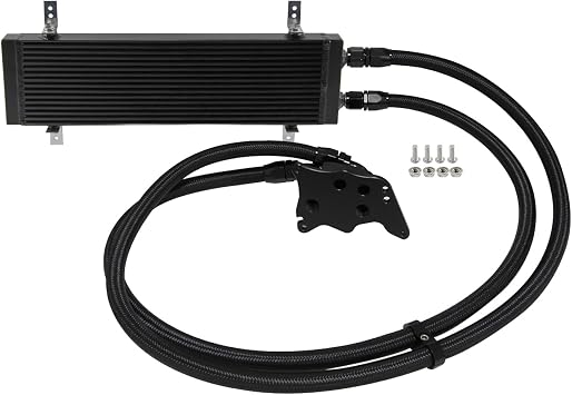 Large Dual Pass Bar&Plate Oil Cooler Kit Sandwich Adapter Hose Kit for BMW Mini Cooper S R56 Turbo 1.6L 2006-2012 AN10 7/8"-14 UNF
