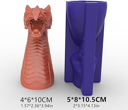 Miniatura 2 de Molde de silicona para velas de Dragon Head, molde para jabón, fondant, chocolate, pastel, caramelo, resina epoxi, cera de bricolaje, arcilla