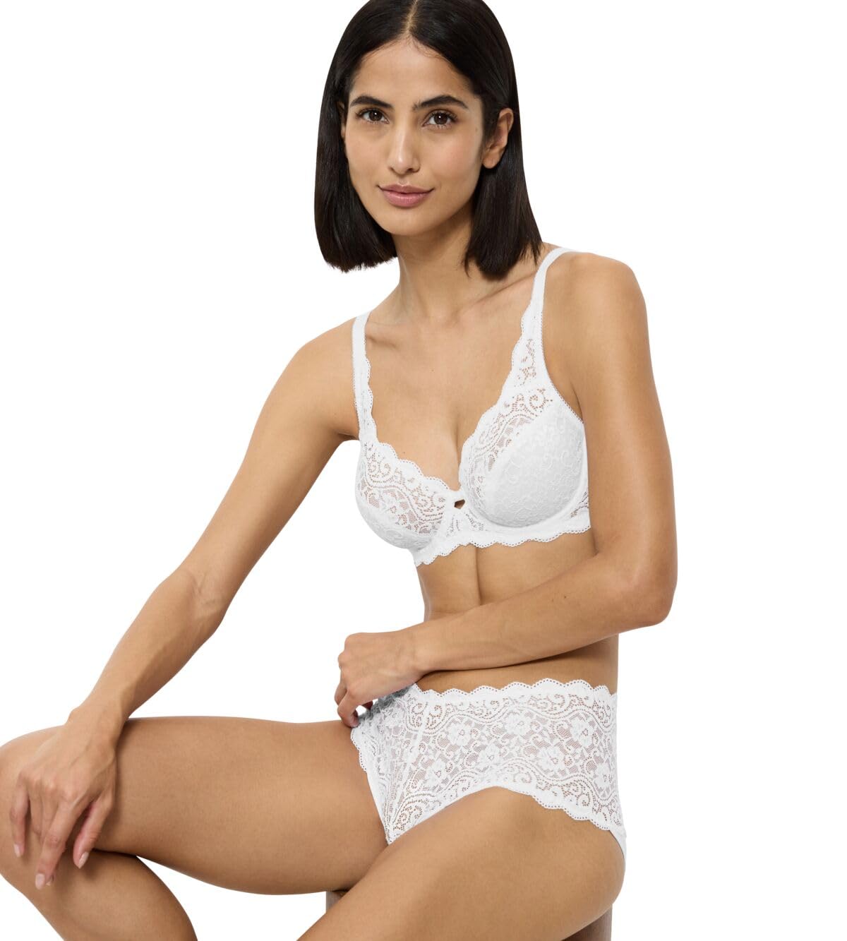 Triumph Damen BH Amourette W, mit Bügel, ohne Polsterung, Verstellbare Träger, 85D, Weiß – Ansicht 3