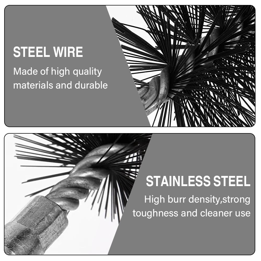 Set 3 Spazzole Per Pulizia Camini E Tubi - Diametri 30mm, 50mm, 80mm In Acciaio - Foto 5