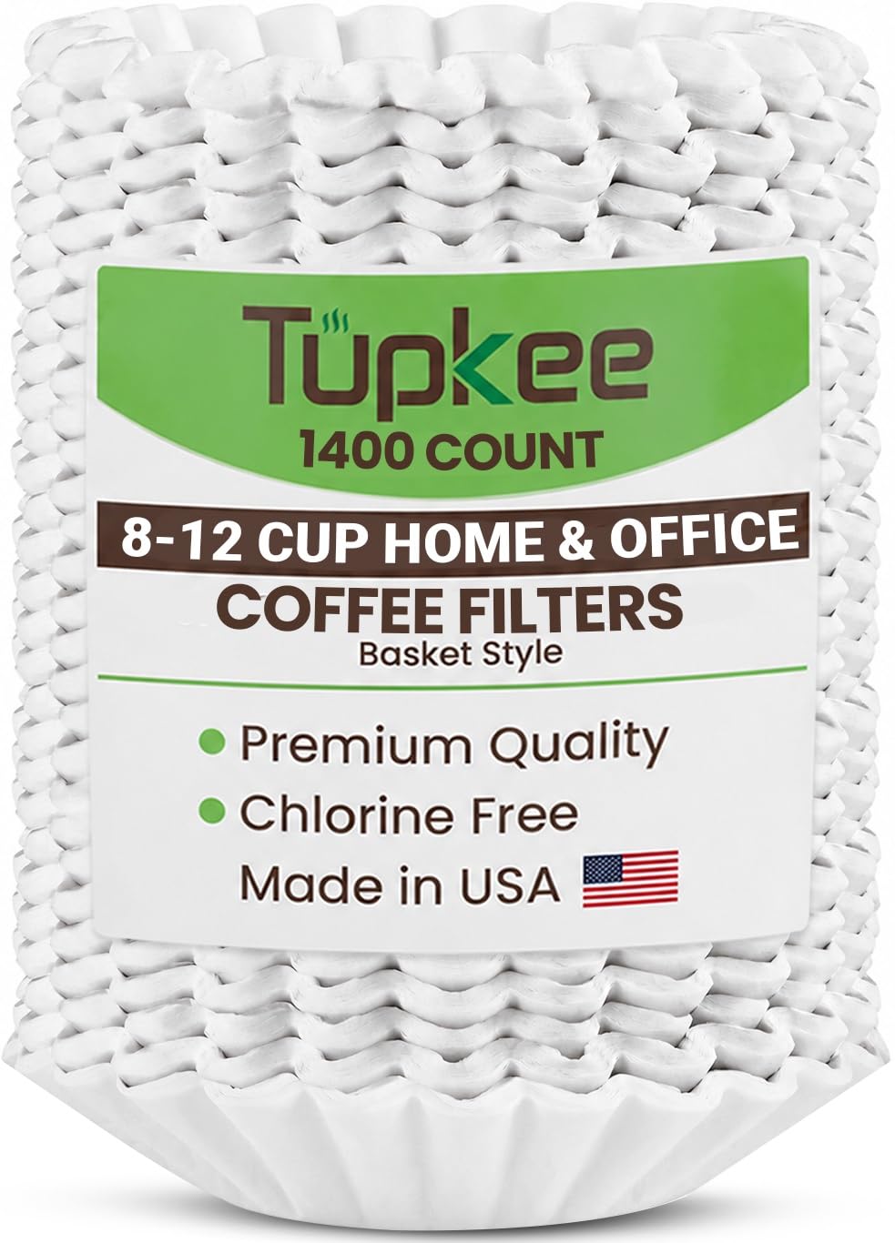 Kaffeefilter, 8-12 Tassen, 700 Stück, Korb-Stil, weißes Papier, chlorfreier Kaffeefilter, hergestellt in den USA