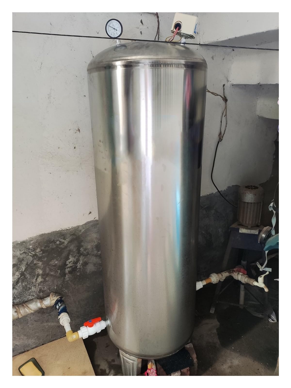 Vaso de expansión 60 100 160 200 250 300 L Kit de tanque de presión de pozo - Tanques de presión de agua de acero inoxidable para bomba de agua/pozo, presurizada vejiga de almacenamiento de agua ( Col