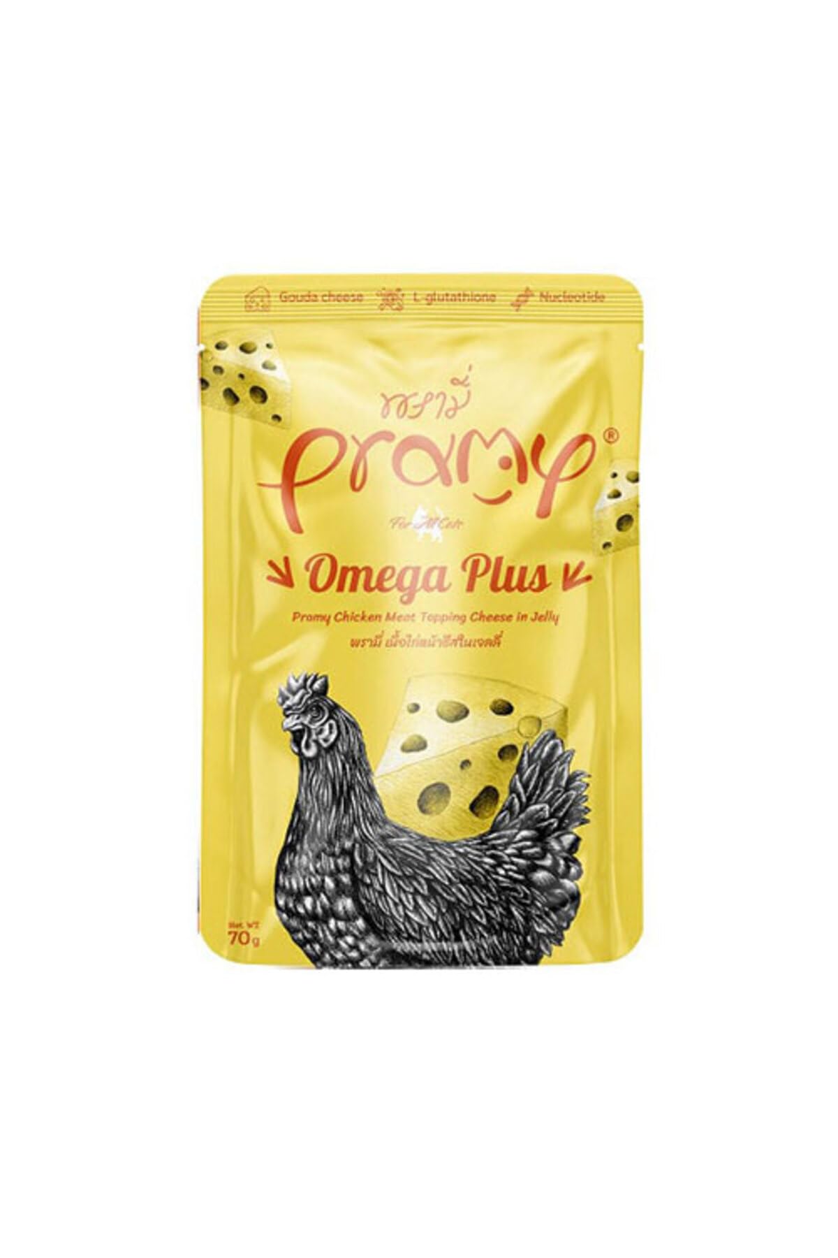 Pramy Jöle İçinde Tavuklu Ve Peynirli Kedi Maması, 70 Gram Tekli Paket