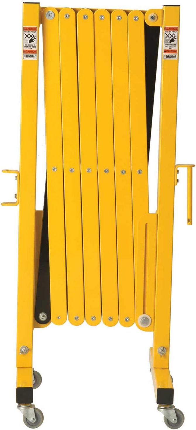 Global Industrial 16 to 141"W Steel Portable Barricade Gate With Casters