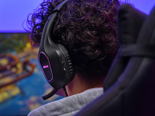 GXTrust 419 Rayne Cuffie Gaming Leggere per PC/Console, Illuminazione LED Alimentata via USB, Driver da 50 mm, Jack Audio 3.5 mm, Cuffie con Microfono Over-Ear Computer Portatile, Nero - Cuffia gaming - Immagine 6