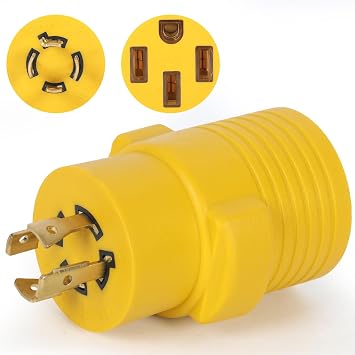 NEMA L14-20P to 14-50R EV RV Adapter, ZDHQLHJ 4 Prong 20Amp L14-20 Generator Twist Locking Male Plug to 50Amp 14-50 RV EV Female Receptacle, Generator RV EV Charger Adapter