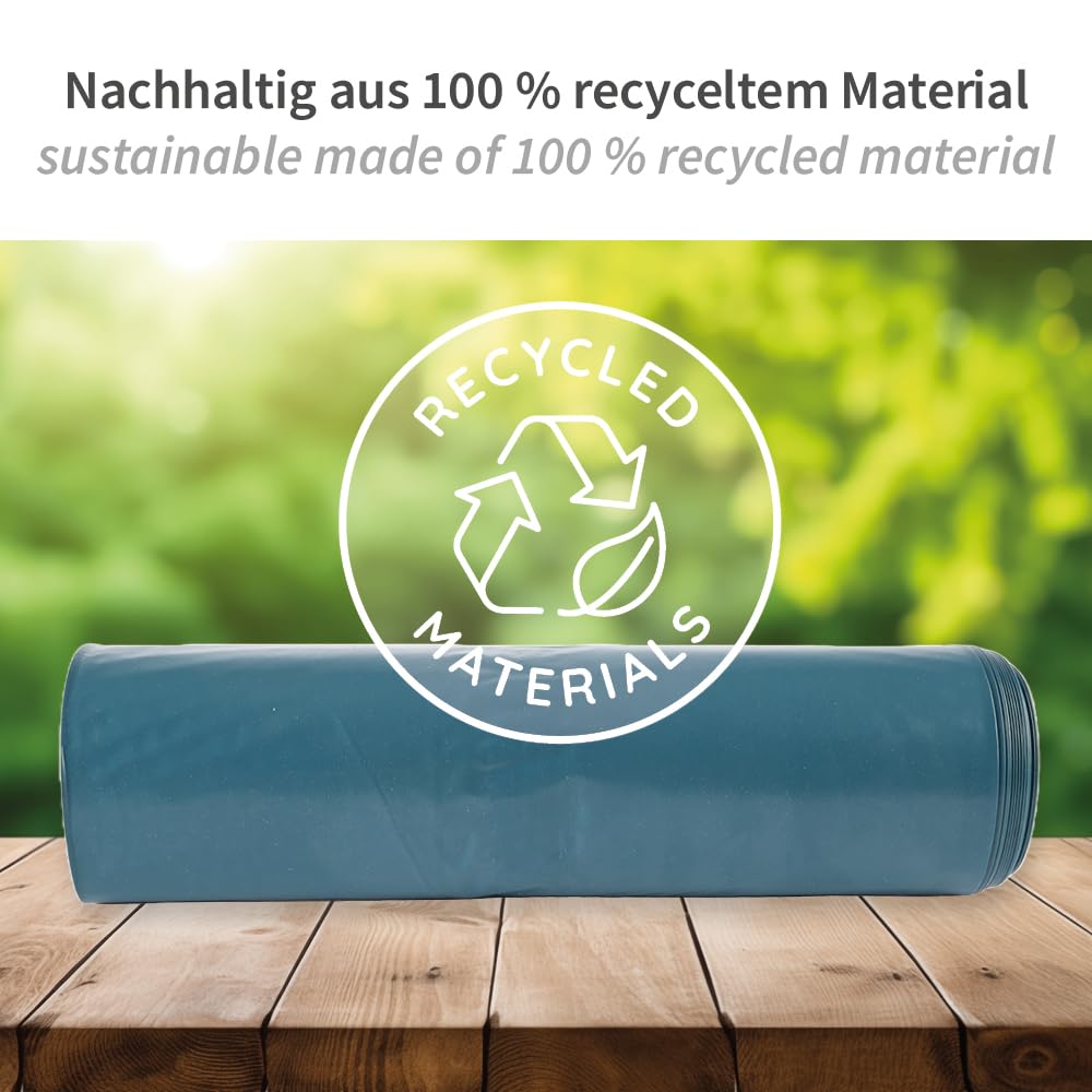 100 Stück, Müllsäcke, FRANZ MENSCH, 120 l, blau, LDPE, Premium, Rolle | 80my, 110 x 70 cm, Müllbeutel, Mülltüten, Abfallsack, Premium Tüte, trash bags, Mülltonnen, Gewerbe, Reinigung
